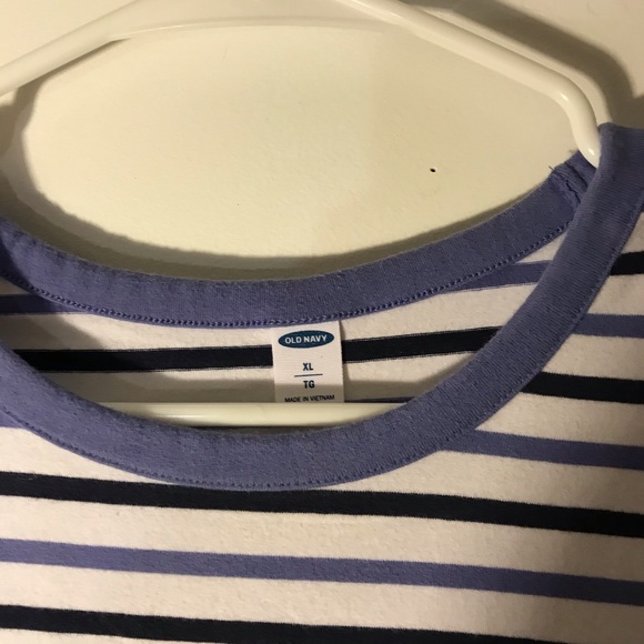 Blue and white striped crewneck t-shirt - Picture 3 of 3